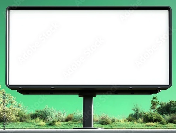 Obraz Empty billboard positioned against a vibrant green backdrop.