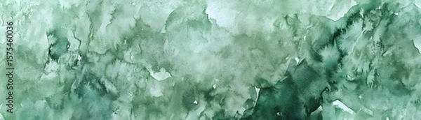 Obraz Abstract watercolor background in muted greens and grays.