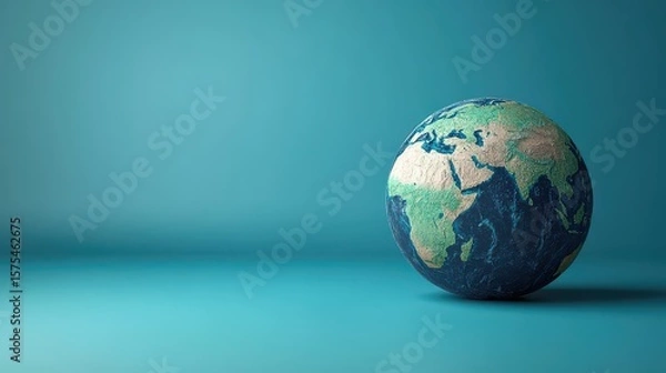 Fototapeta Earth globe with environmental concept blue background sustainability.