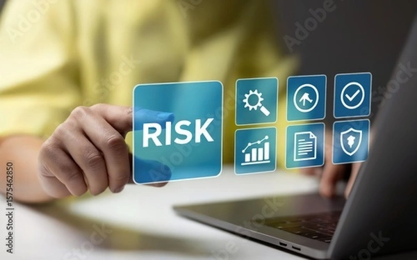 Fototapeta Managing potential risk with a digital platform and modern technology