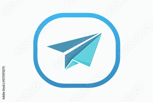 Obraz paper plane symbol rounded shape digital send