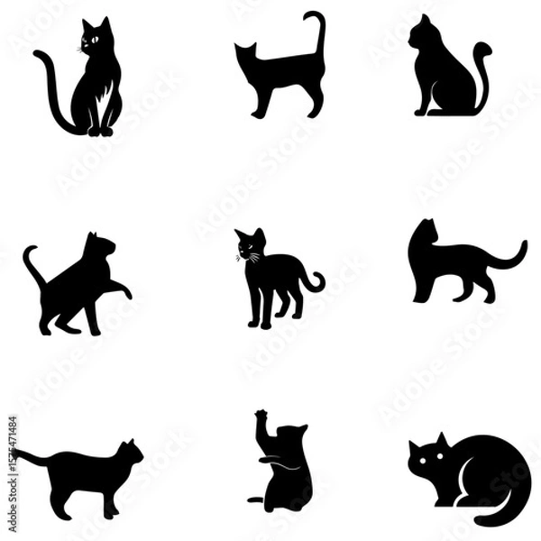 Obraz Black cat vector-1