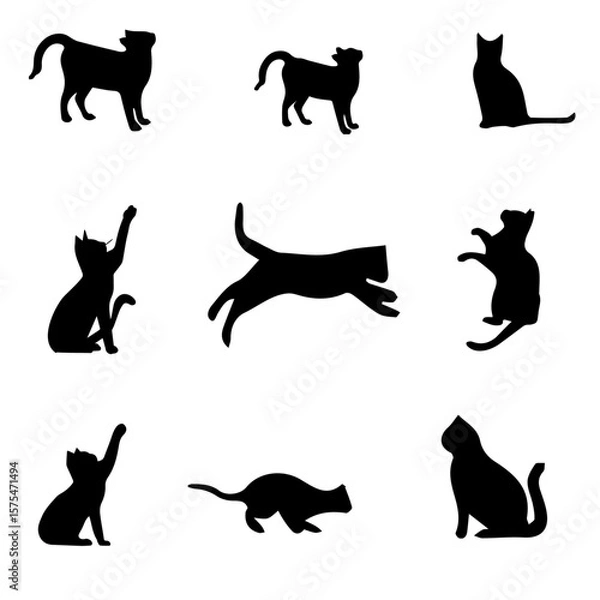 Obraz Black cat vector-3