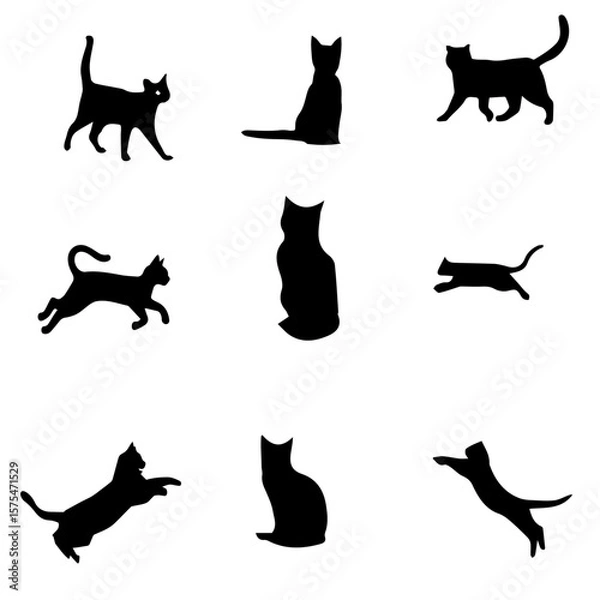 Obraz Black cat vector-6
