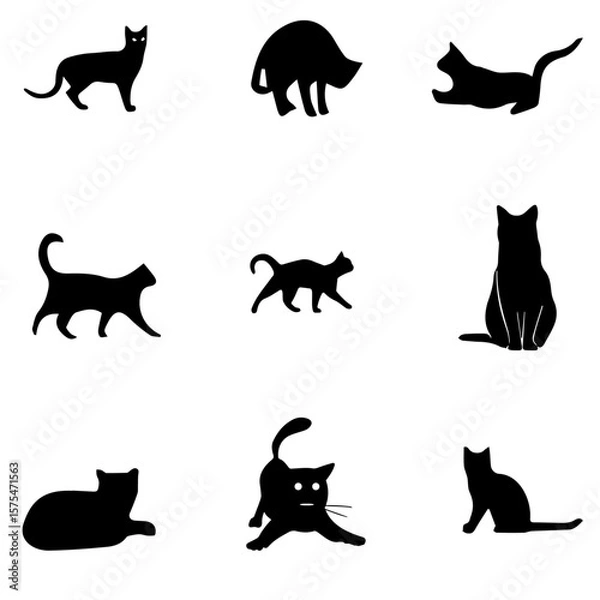 Obraz Black cat vector-9