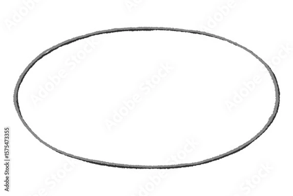 Fototapeta 手書き風の楕円形のフレーム（影つき）