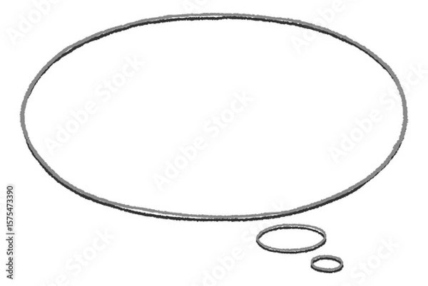 Fototapeta 手書き風の楕円形の吹き出し（影つき）