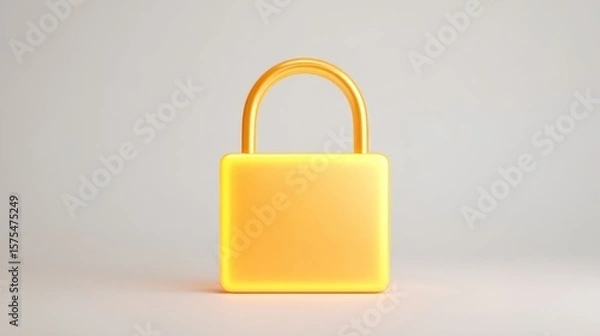 Fototapeta Seamless E-Commerce Transactions with Secure Payment Gateway Solutions, A shiny yellow padlock symbolizing security and protection against unauthorized access.