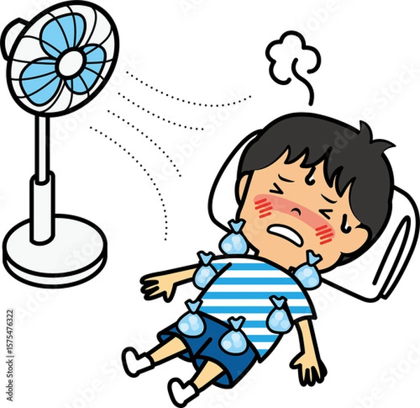 Obraz 熱中症の小学生男児