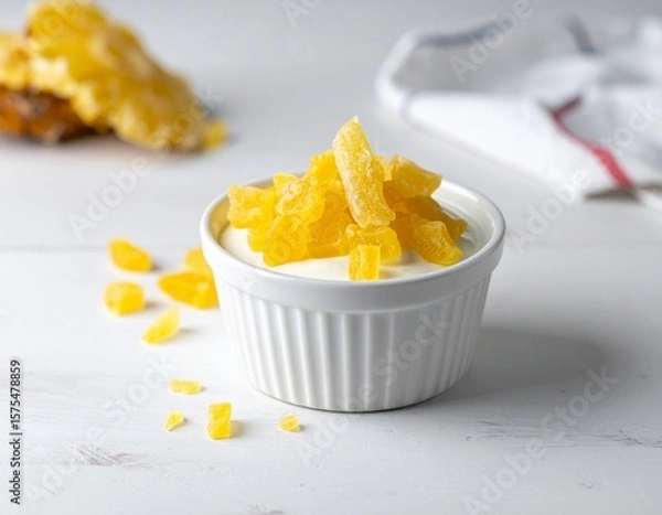 Obraz 건파인애플 요거트 토핑 Yogurt with Dried Pineapple Topping