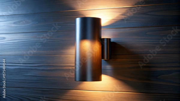 Obraz Wall Light Fixture on Textured Wooden Surface