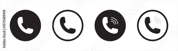 Obraz Phone icon set. Chat bubble icon. Telephone call sign. Contact icon phone mobile call. Contact us. Contact us symbol. Cell phone. Vector illustration