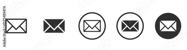 Obraz Mail Icon Set – Email, Envelope, Message, Inbox, Send & Receive Symbols - Flat Vector