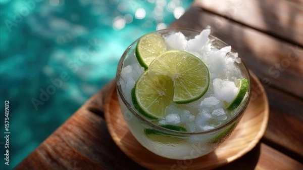 Obraz Refreshing Lime Drink by the Pool