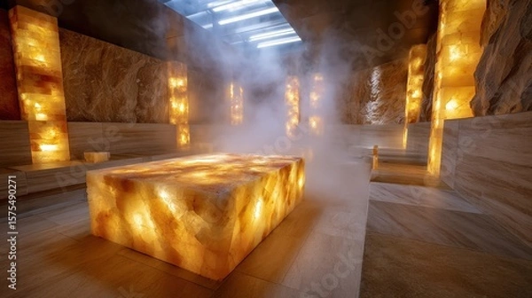 Obraz Illuminated Salt Therapy Room Interior