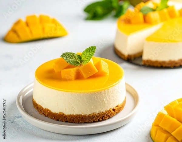 Obraz 망고 치즈케이크 Mango Cheesecake