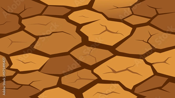 Fototapeta Cracked earth background seamless vector illustration for design projects and presentations