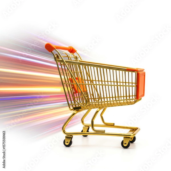 Fototapeta shopping cart with clipping path