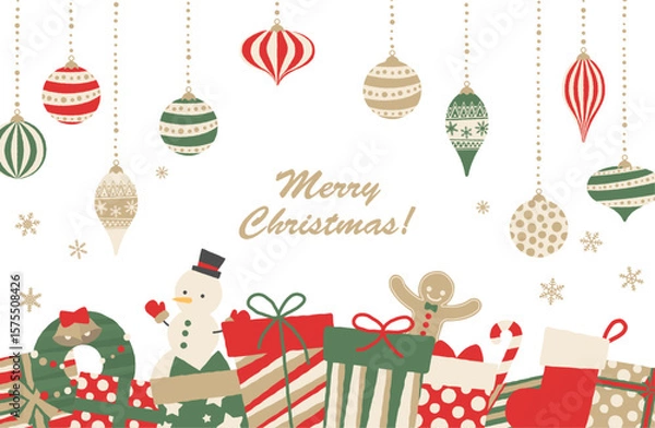 Obraz クリスマスのフレーム背景ベクターイラスト