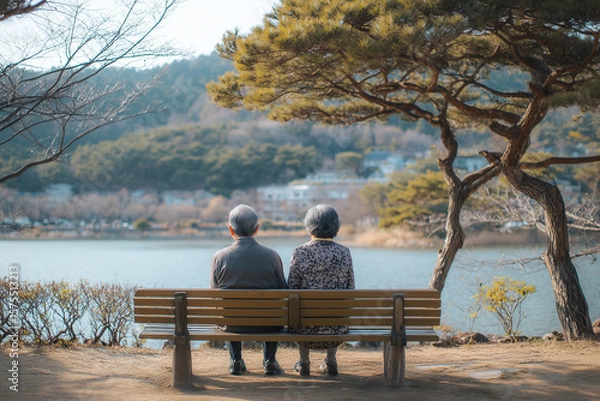 Obraz 노부부의 뒷모습