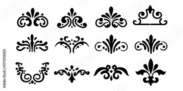 Obraz Elegant Flourishes, Swirls, and Vintage Decorative Elements A Collection of Ornate Designs for Artistic Projects, Crafts, and Digital Design