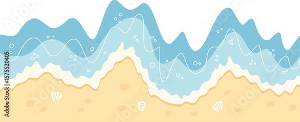 Obraz Summer beach border vector illustration