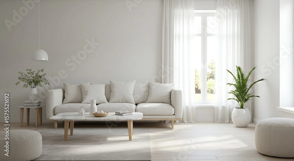 Fototapeta modern living room with sofa
