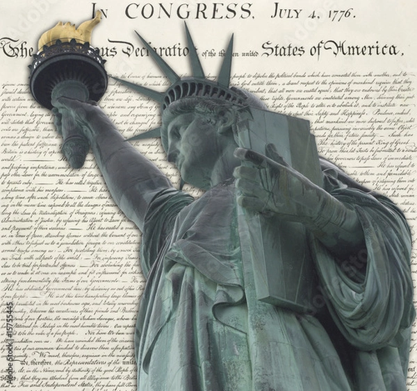 Obraz Statue of Liberty Declaration Background