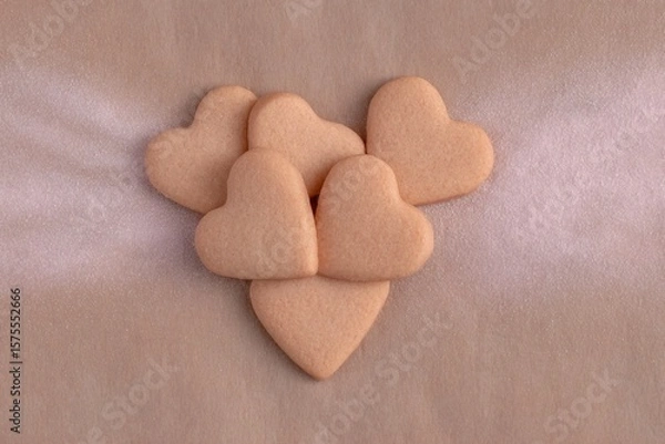 Obraz Heart-shaped cookies arranged beautifully on a soft background