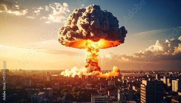 Obraz Atomic explosion over city (12)