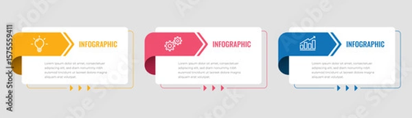 Fototapeta 	
business infographic template, timeline layout with 3 step	