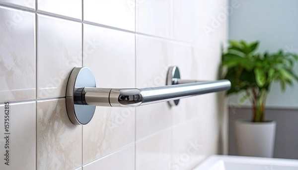 Obraz Bathroom grab bar, neutral tones