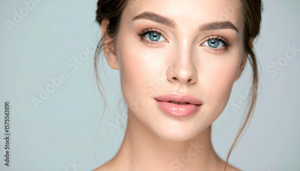 Obraz Womans Beautiful Face with Closeup.