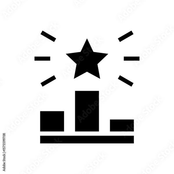 Fototapeta podium icon, winner icon with transparent background, black fill icon