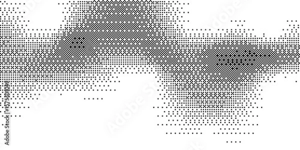 Fototapeta Trendy pixelated bitmap texture. Halftone gradient in Y2K style. Vector pixel template.