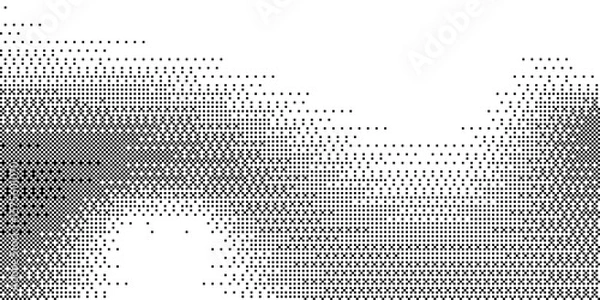 Fototapeta Trendy pixelated bitmap texture. Halftone gradient in Y2K style. Vector pixel template.