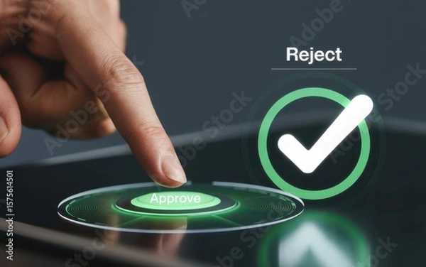 Fototapeta Digital Approval Process Accepting or Rejecting with a Touch
