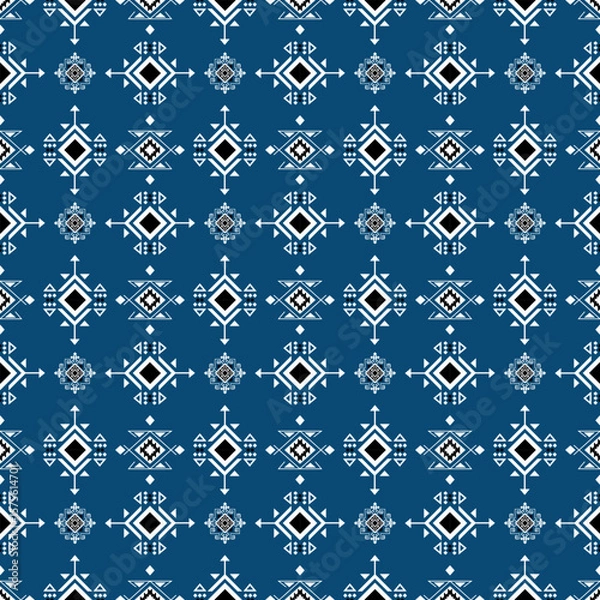 Obraz seamless pattern with blue flowers