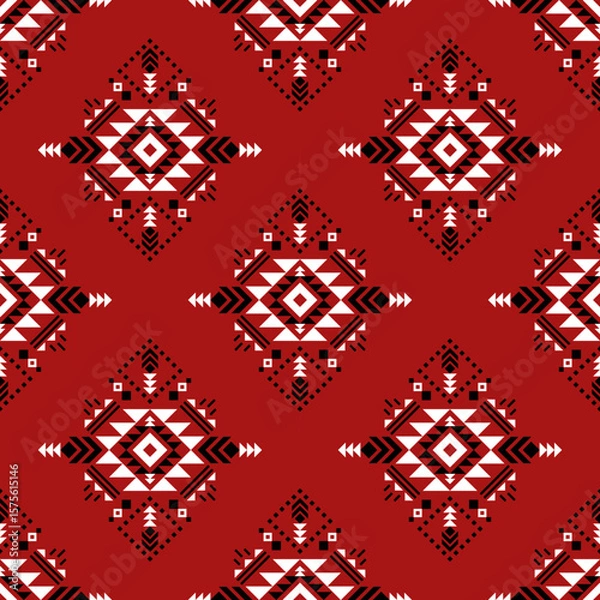 Obraz red and black seamless pattern