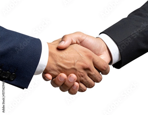 Obraz 交渉成立の握手を交わすビジネスマン・信頼と成功のビジネスシーン