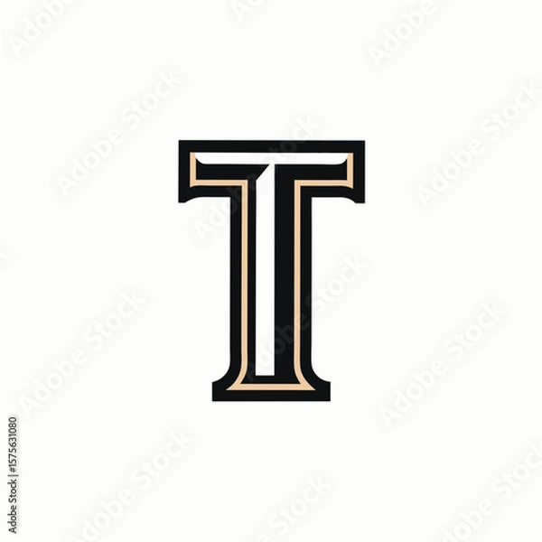 Obraz T letter on white background