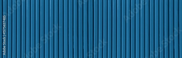 Obraz Metal roof blue corrugated iron sheet aluminium steel background wall panel tile construction siding building line pattern texture seamless architecture plate frame container floor backdrop