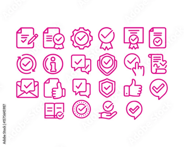 Fototapeta Checkmark bold line icon set