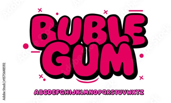 Fototapeta buble editable text effect with modern and simple style, usable for logo or campaign title. Vector.