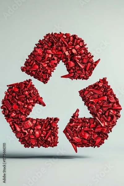 Obraz Stylized recycle icon formed by shoe soles