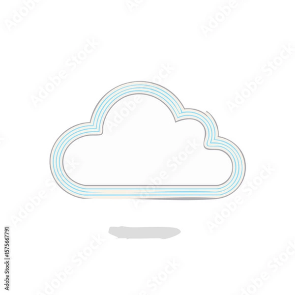 Obraz Cloud Icon with Shadow on Black Background Simple Design