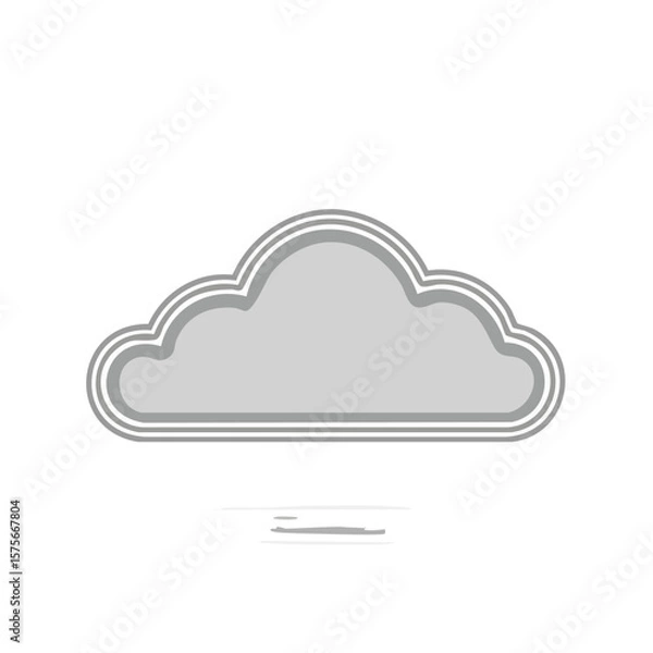 Obraz Minimalist gray cloud illustration with simple water reflections on a black background