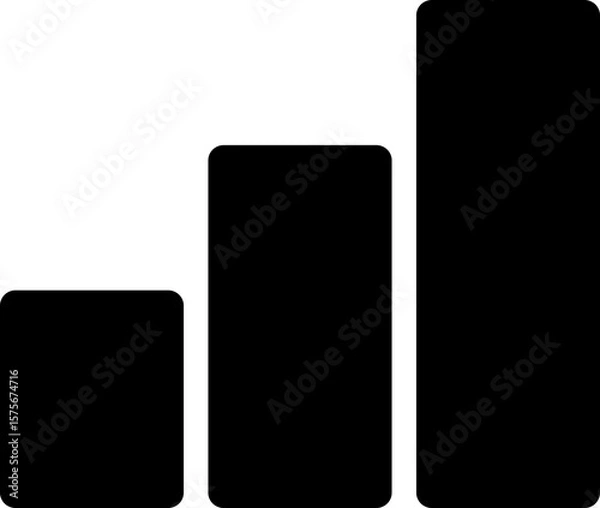 Obraz Simple black bar chart displaying an upward trend for visual representation