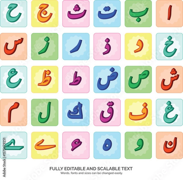 Obraz Arabic Alphabet Poster design