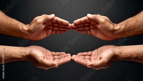 Fototapeta Male Hands Creating a Bridge Shape